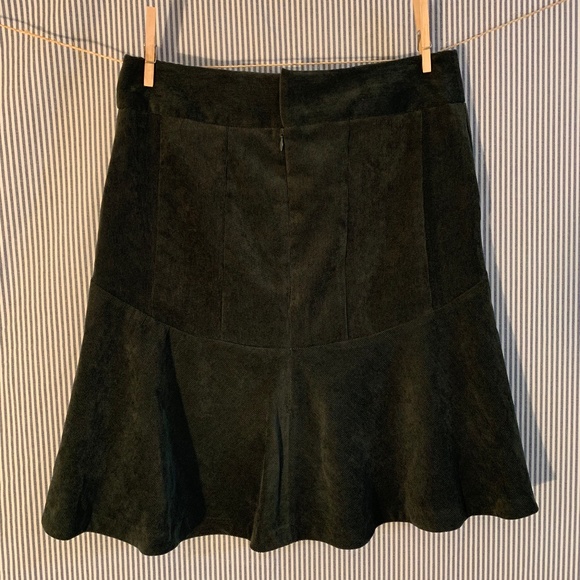 NWT - Chelsea & Theodore Retro Dark Olive/Forest Green Corduroy A-Line Skirt, 8 - Picture 7 of 12